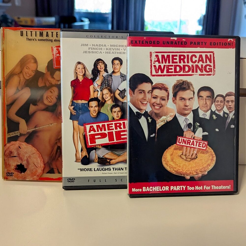 Three Movie Set American Pie 1 Unrated American Pie 2 and American Wedding